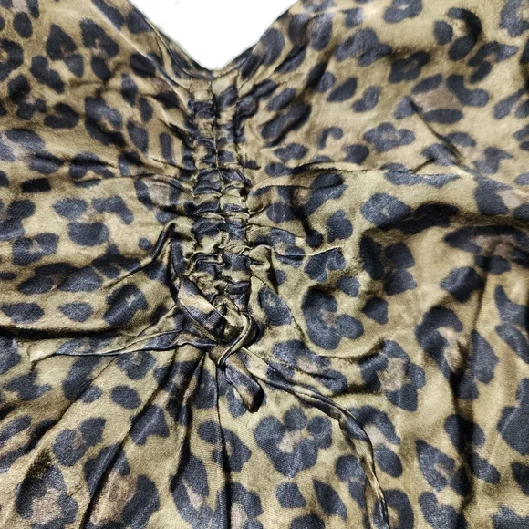 Zara‎ womens Leopard slip dress size M mini sleeveless V Neck Sexy Party 90's - Picture 5 of 9